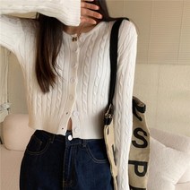 여성 옐로우 자켓 레이디스 오버핏 레트로 핑크 그래니룩 네이비 일타스캔들 남행선 꽈배기 미니 가디건 니트