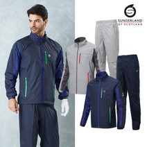 선덜랜드 남성용 완벽 방수 비옷 상하 세트 164511RW01, 네이비