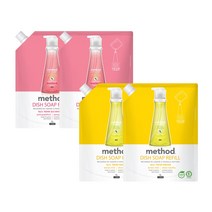 메소드 주방리필 (레몬민트핑크그레이프 중 택일) 1L X 4개, 레몬 1L 2개 + 1L 핑크2개