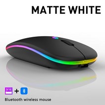 블루투스 충전식 무선 마우스 2.4G USB LED PC 전화 마우스 애플 맥북 샤오미 삼성 화웨이 레노버 노트북 PC 태블릿, Dual Mode1