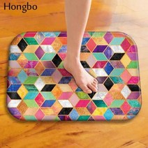 야자 매트 발 Hongbo 4060cm 기하학 패턴 안티슬립 카펫 도어 Doormats 야외 주방 욕실 거실 바닥 러그, 400mm x 600mm, 5