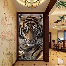 HZJL 심커머스 호랑이 얼굴 흰수염 맹호 맹수 승진수 전체수 보석십자수 DIY키트 B0392, 80x130cm
