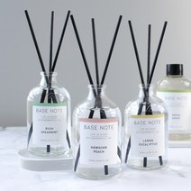 베이스노트 디퓨저&리필오일 3종 + 섬유스틱 3p 세트, 플로럴(피오니가든, 딥그린로즈, 플라워샵)