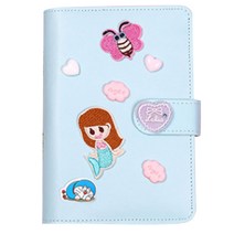 리카 소녀감성 노트 일기장 DIY 다이어리, 블루