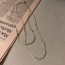 세라 여성용 진주 더블 레이어드 목걸이