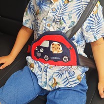 BABISM 래빗타이거 유아 안전벨트 가드 커버 지퍼형 토끼 캐릭터 방석, 타이거레드