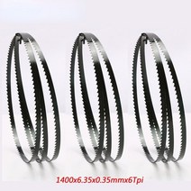 테이블 밴드쏘 밴드쇼 절단기 그라인더 목공 톱날 컷 커브 톱 블레이드, 3개 6.35mmx6tpi