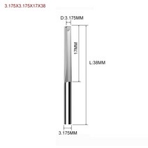 1 개 3.175mm 4mm 6mm 8mm 2 개의 플루트 스트레이트 슬롯 비트 우드 커터 CNC 솔리드 카바이드 더블 라우터, [12] 3175X3175X17X38, 12 3175X3175X17X38