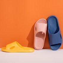가정용 슬리퍼 여성 여름 미끄럼 방지 스테핑 똥 느낌 가정용, 노란색 38-39