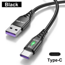5A USB Type C Cable Fast Charging Cable For Samsung S22 USB C Charging Cables Micro USB Data Charger, [01] Black For Type C, [01] 2m