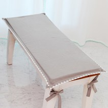 05_화이트_멜로스티치 벤치의자방석 가로160 세로60 이하 100% 사이즈 맞춤제작