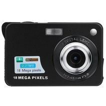 카메라 2.7인치 hd lcd 디지털 shockproof 얼굴 인식 특별 가격 무료, 검은색, 한 사이즈