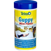 테트라 구피 미니 플레이크 프리미엄 성장기 치어구피 전용 먹이 사료 밥 250ml