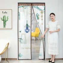 [홈트리]굿라이프 새집 문 모기장(90x210cm) 현관 자석방충망, 없음