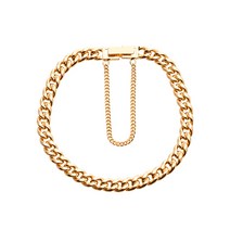 엘렌쥬얼리 14K 18K 할로우 Curve Median 체인 팔찌