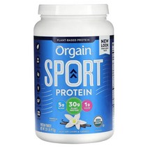 Orgain (올게인) Orgain 스포츠 단백질 분말 바닐라 맛 912g(2.01lb), 5개