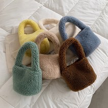 [뽀글미니백] 여성용 데일리 귀여운 겨울 뽀글이 양털 미니 토트백