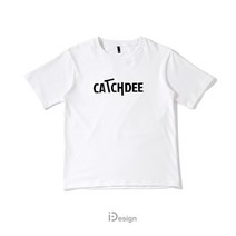 캐치드 오리지널 남성 유럽과 미국의 간단한 3 차원 만화 문자 질감면 느슨한 흰색 반팔 티셔츠