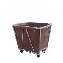 세탁물 린넨 카트 호텔 의류 보관 이불 수거 바구니 이동식, (파란색)팔걸이가 있는 리넨 트롤리