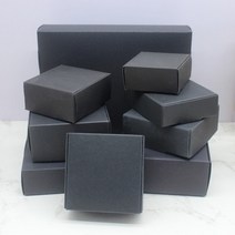크라프트박스5Pcs 스퀘어 화이트/크래프트/블랙 포장 상자 웨딩 파티 부탁 용품 수제 비누 초콜릿 비행기, 03 black_03 6.5x6.5x3cm