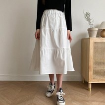 마롱패션 롱 스커트 밴딩 롱밴 여성