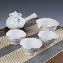 백자 물레연 3인 다기세트