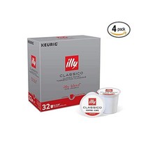 illy Forte K 컵 커피 포드 대담하고 강렬함 엑스트라 다크 로스트 비타민Cups 100% 아라비카 커 제조 완전 방부제 없음 큐리그 머신용 10개 1팩, 클래식 미디엄 로스트_32개(4개 팩)