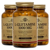 솔가 L-글루타민 1000mg 타블렛 글루텐 프리 비건, 60개입, 3개