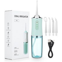 구강세정기 휴대용 물치실 틀니 세정기 치간 세척기 구강 Irrigators 치과 물 Flosser 워터 제트 치실 치아 4 세탁기 미백을위한 3 모드, 호주, Green Oral Irrigator