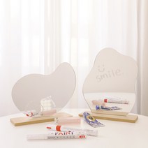 노프레임 스탠드 거울 물결 비정형 인테리어 디자인 재단 책상거울 2종, A Type