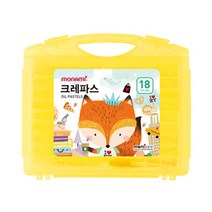 모나미 모니주 크레파스 (중성) 노랑케이스 18색, 1개