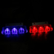 12v 자동차 경찰 조명 점멸등 자동 스트로보 스코프 3 led 스트로브 경고 신호 모든 트럭 오토바이, 빨강 파랑