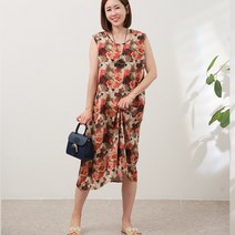 백합사 엄마옷 내추럴 후렌치 민소매 인견 원피스 [SBML-OP2] 쉬폰인견 나시 원피스 중년의류 미시의류