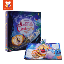 Usbrone POP UP Books 영어 교육용 3D 플랩 그림책 베이비 스토리 카드보드 어린이 책 3~6세 어린이용 취침 시간 독서, Cinderella