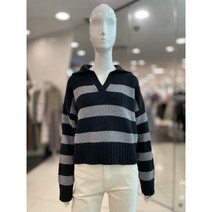 [보브] 카라넥 스트라이프 크롭 니트 티셔츠 7122450503 뉴코아일산