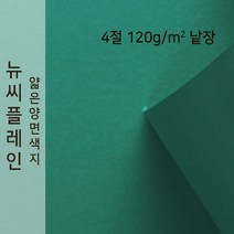뉴씨플레인 종이문화 얇은 양면색지 120g 4절 낱장 1매 No.40 초록색, 1장