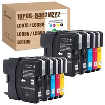 Brother LC-980 xl LC980 LC1100 XL LC990 DCP-6690CN J715W 535CN j615 w MFC-250C 255CW 257CW 290C 295C, [06] 10pcs(B4C2M2Y2), 한개옵션1