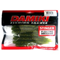 다미끼 스팅거 플로팅 4인치 배스낚시 웜, 007 SMOKE SILVER