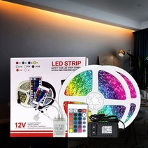 12V 방수 슬림 LED바 인테리어 간접조명 무드등 줄 RGB LED 스트립 리모컨 세트, 1-21.기본타입 방수 검정띠 레드
