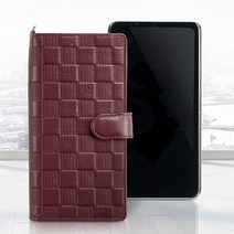 전기종호환 무광체크 멀티 슬라이드 케이스 국내제작 천연면피 카드 지폐 수납 오르페 멀티 슬라이드 케이스 무광체크