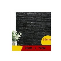 리빙 pvc 판넬 렉스판 거실 3D 벽 패널 벽돌 돌 종이 아이 방 침실 홈 장식 방수 자기 접착 벽지, 70cmX77cm 1개, 검은색