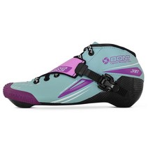 Bont- 제트 스피드 인라인 열 성형 스케이트 100% 탄소섬유 레이싱 부츠 2pt 195mm, [11] Purple Light Blue