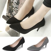 꼬미상점 펌프스 하이힐 여성구두 스웨이드 힐 7.0cm / 225-265mm P1086