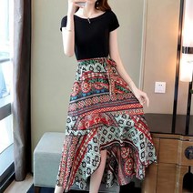 Ai-Ilmae 하객룩 여성쉬폰 플라워 미디 롱원피스