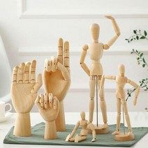 목각 원목구체 미술 인테리어 인체모형 나무관절인형, 나무관절 왼손 18Cm