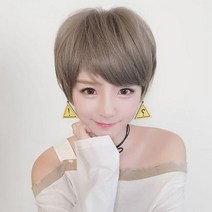 숏컷 숏컷가발 디자인가발 (망포함), 올몰 보노 통 가발-밀크브라운(망 있음), 단일옵션