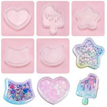 엄마의쇼핑 레진 공예 몰드 실리콘몰드 하트 아이스크림 별 고양이 곰돌이, 2레진몰드-하트