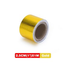 난연성 유리 섬유 벨트 자동차 오토바이 수리 단열 밴드 배기 열 랩 롤 열 차폐 탭, 2.5cm 1미터 금
