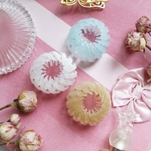 아이스 유광 포니테일 똥머리 만두 헤어핀 10colors, 6아프리콧