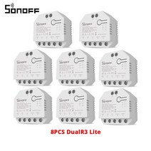 120PCS SONOFF DualR3 Lite DIY 스위치 미니 Wifi 듀얼 릴레이 양방향 제어 홈 오토메이션 호환 타이밍 음, 08 8PCS DualR3 Lite